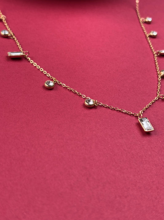 18kt Gold Plated Rhinestone Necklace