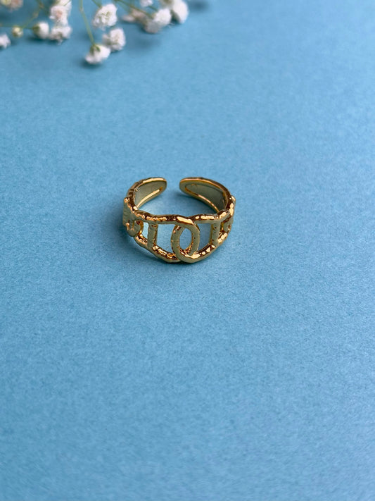 18kt Gold Plated Chain Ring