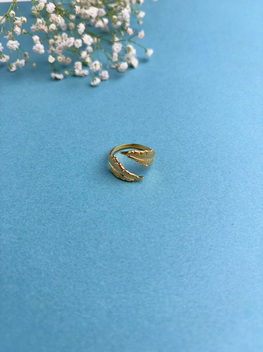 18kt Gold Plated Leaf Ring